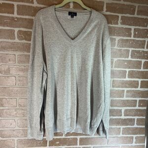 BROOKS BROTHERS Men’s Country Club XXL Gray Cotton V-Neck Sweater Pullover Top